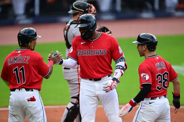 Jo Adell Erupts For A Career-High 6 RBIs, 455-Foot Homer As The Guardians Crush The Giants 8-1